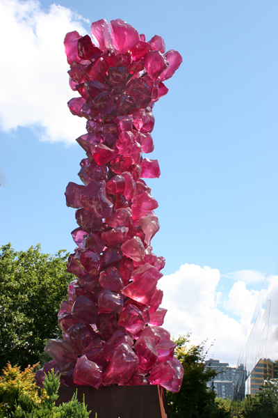 tall purple sculpture